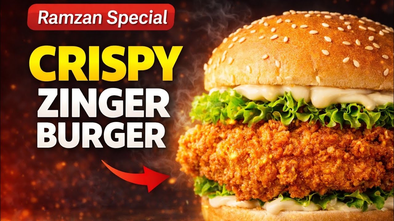 Restaurant Style Zinger Burger Recipe | Ramzan Special Iftar Recipe