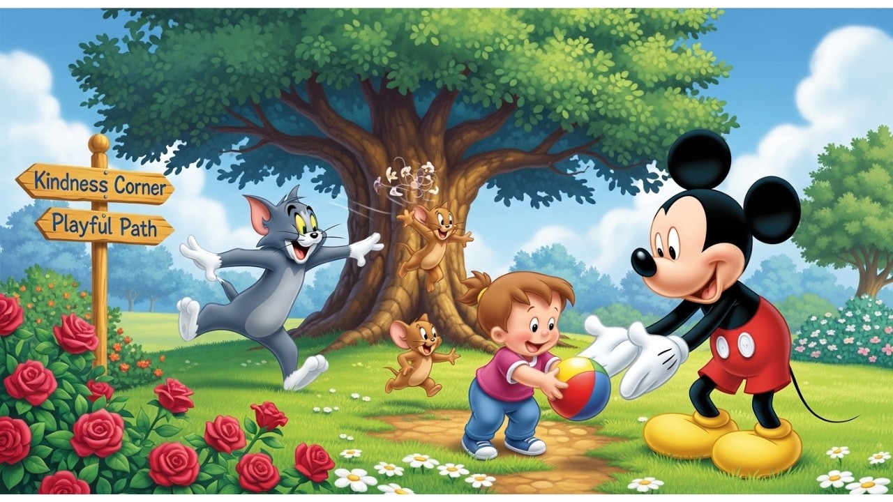 🐭🎲 Mickey Mouse Learns Fun Games with Tom & Jerry 🤝✨ | Dreamy Doodles