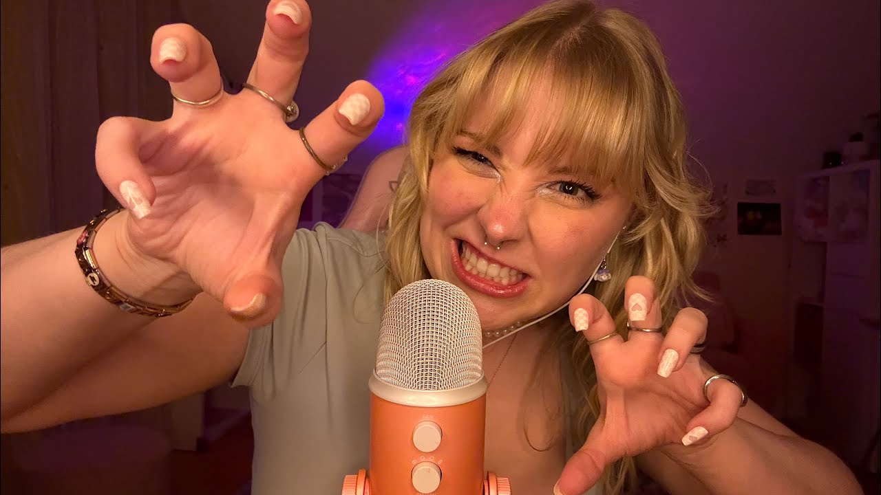 ASMR Fast and Aggressive Scratching, Plucking, Raking and Wiping on Your Face 🥰✨ Mouth Sounds + More