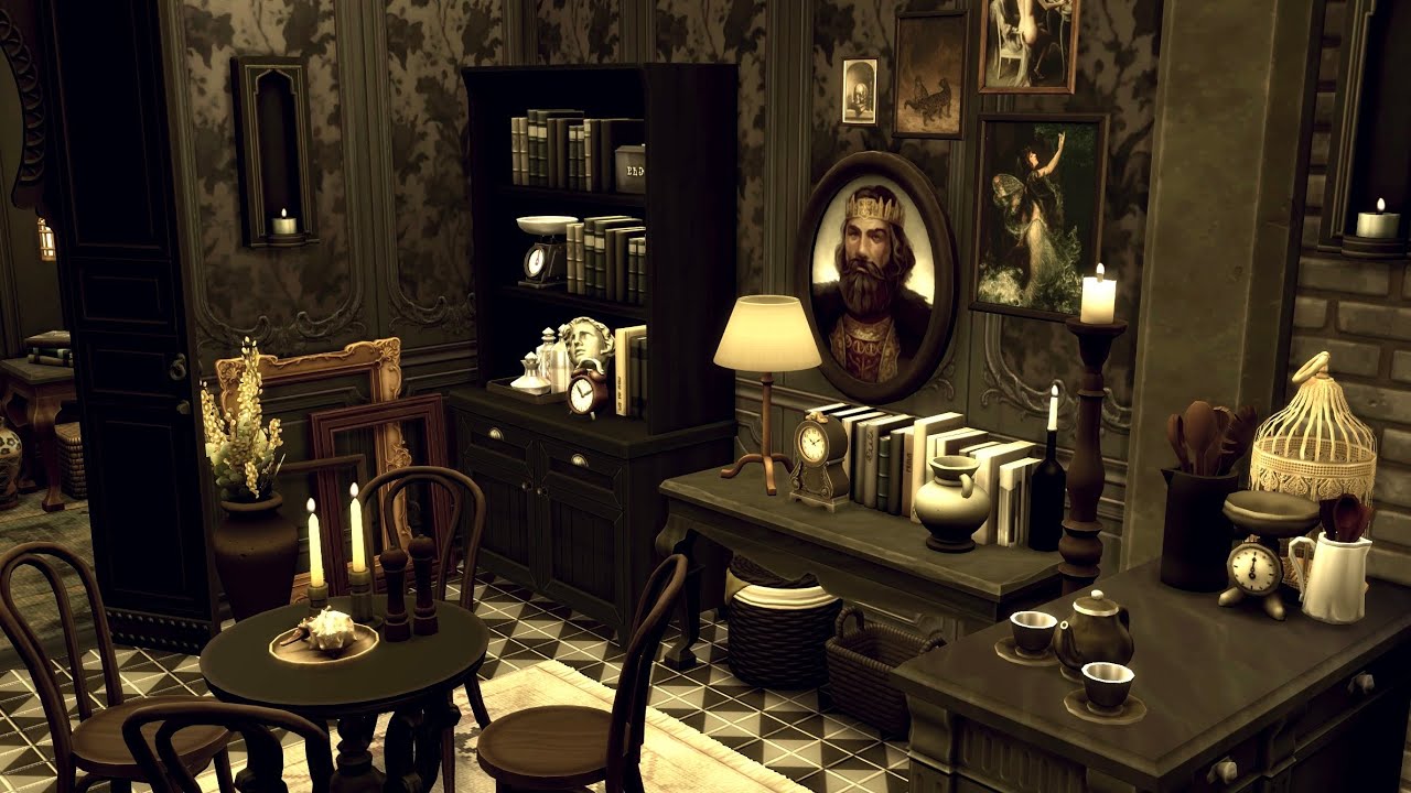 Dark Academia Apartment 🦉// The Sims 4: Speed Build (With CC)