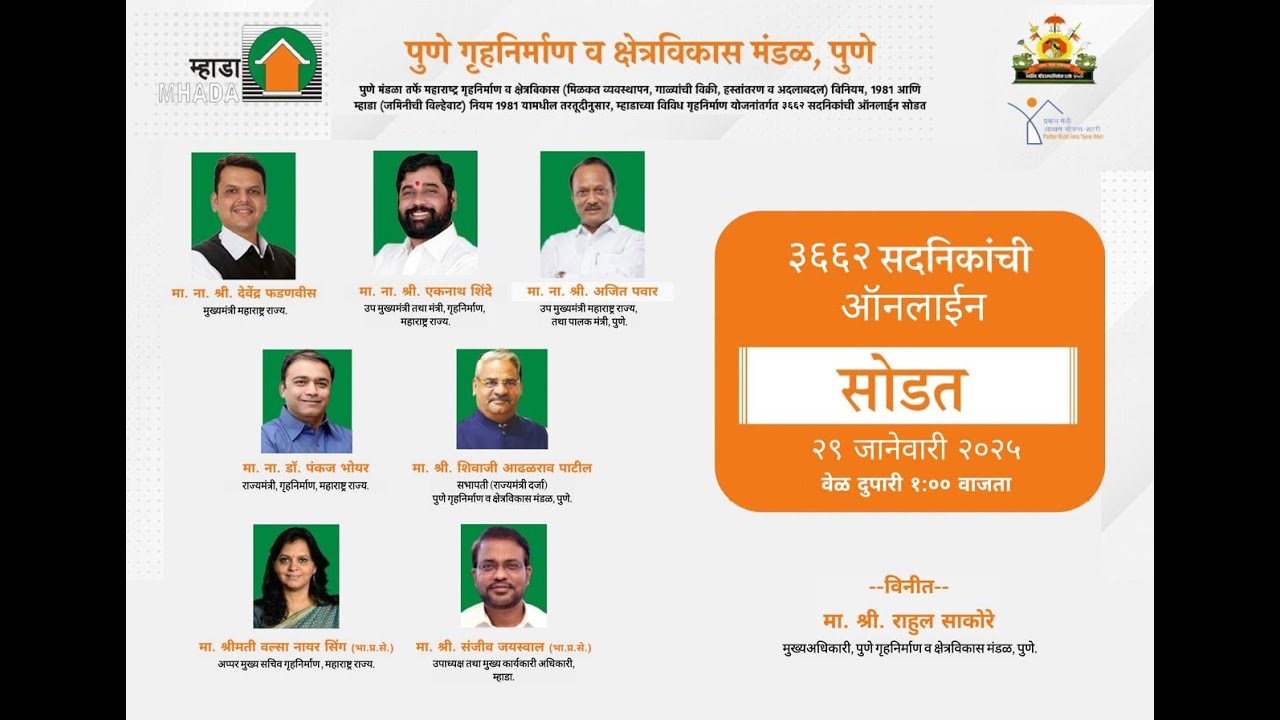 MHADA PUNE BOARD LOTTERY DRAW 2025