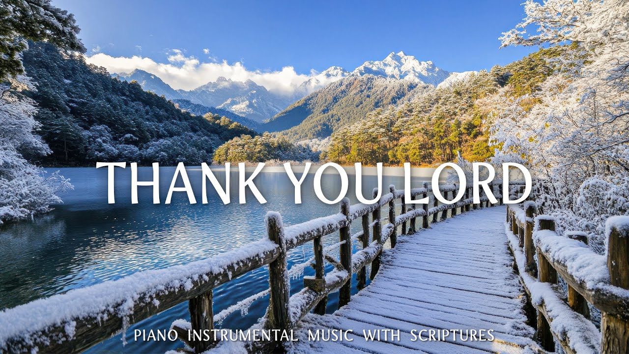 THANK YOU LORD: Piano Instrumental Music With Scriptures & Winter Scene | Soaking Worship Music