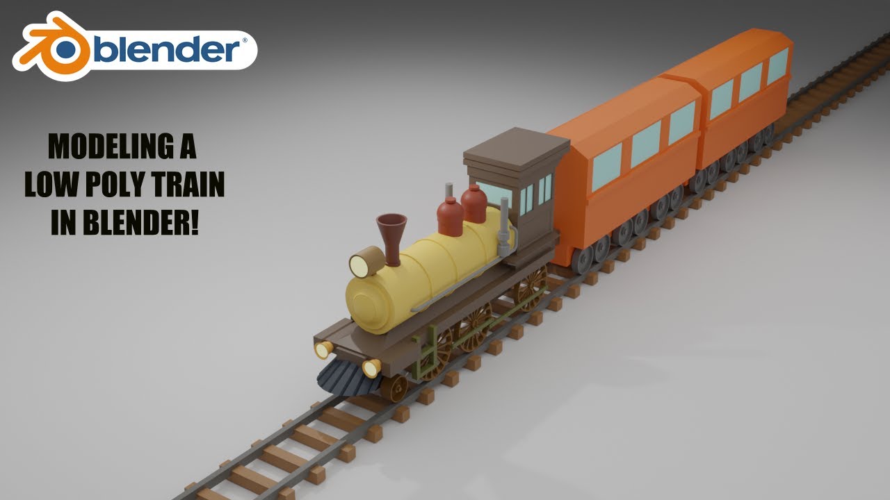 Blender Modeling - Low Poly Train - Timelapse