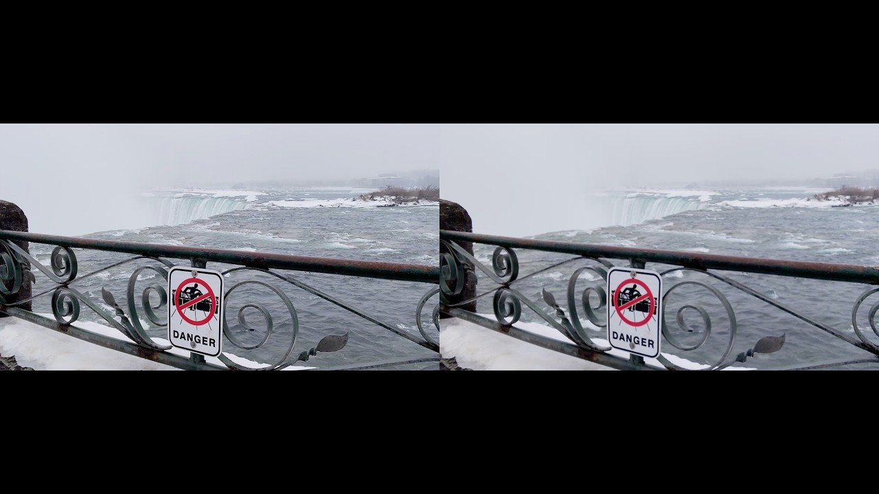 Niagara Falls on a Foggy Day 2/17/26 - 3D Full SBS