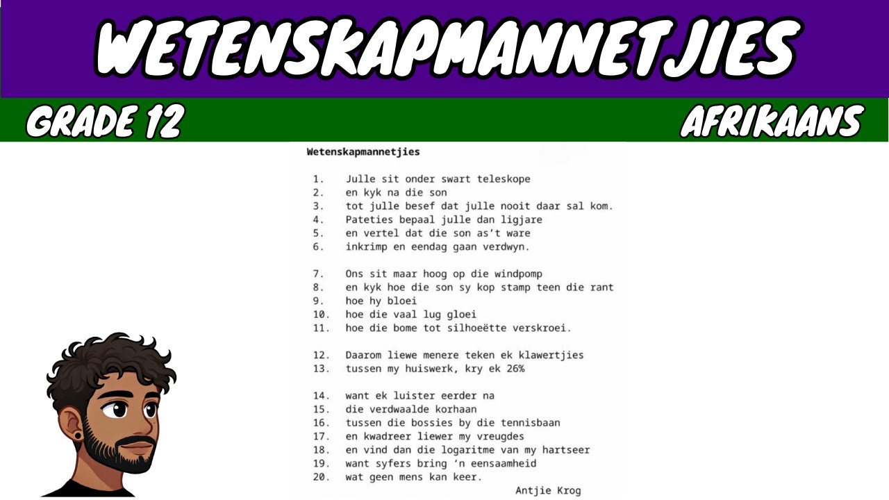 Wetenskapmannetjies deur Antjie Krog (Grade 12 Afrikaans)