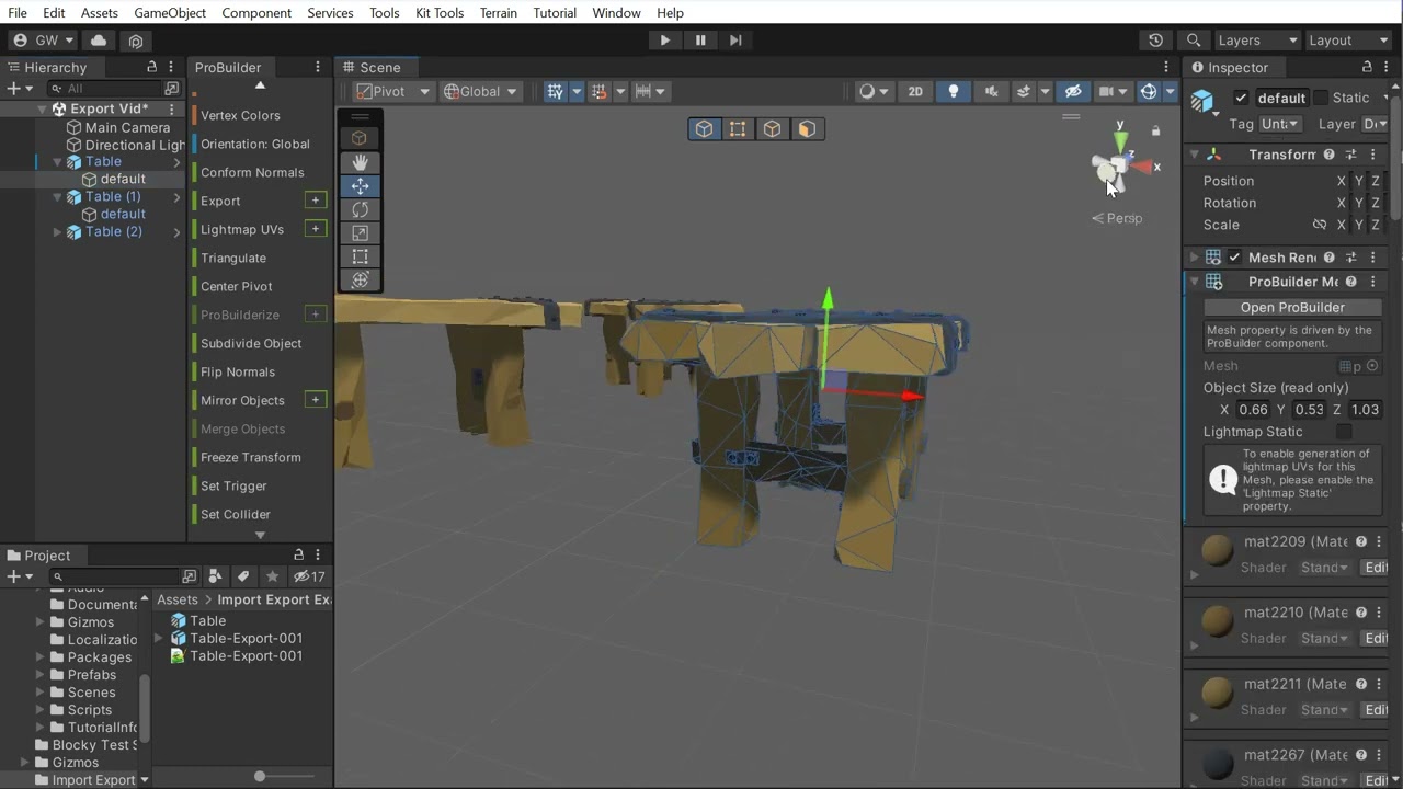 Using ProBuilder to edit imported meshes