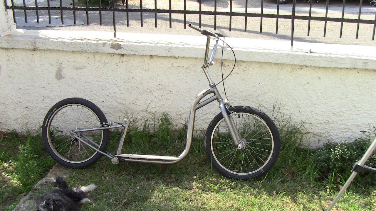 Test drive of my footbike 1, самокат, πατίνι.