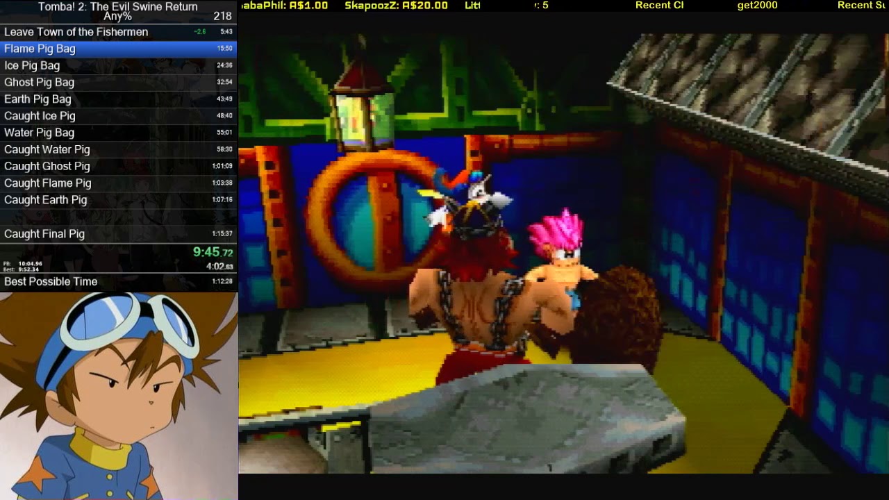 Tomba! 2 The Evil Swine Return - Any% Speedrun in 1:14:31