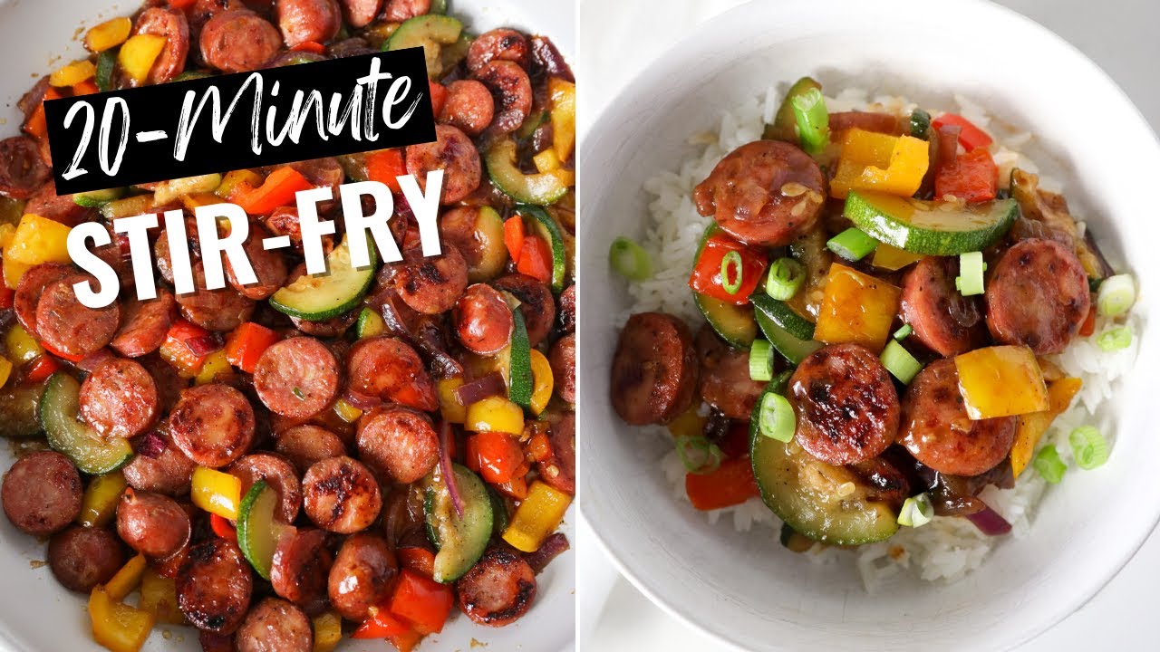 20-Minute One Skillet Meal | Chicken Sausage Stir-Fry Skillet!