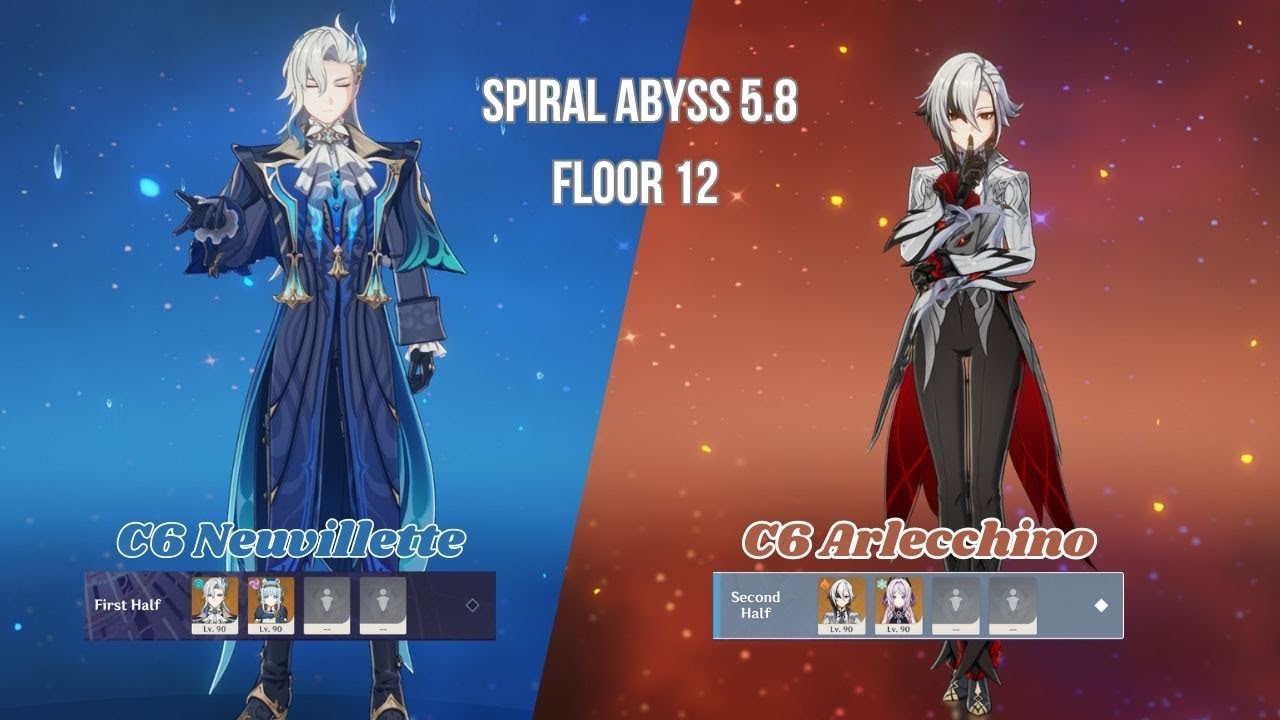 C6 Arlecchino & C6 Neuvillette duos | Spiral Abyss 5.8 | Genshin Impact