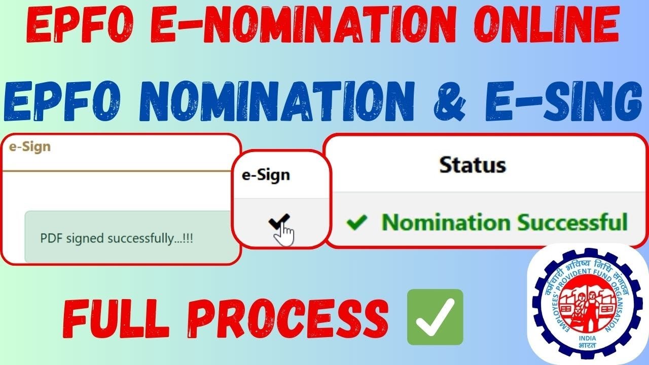 EPFO e-Nomination Online | e-Nomination eSing process | e-Nomination #epfo #epf #pf #epfonewstoday