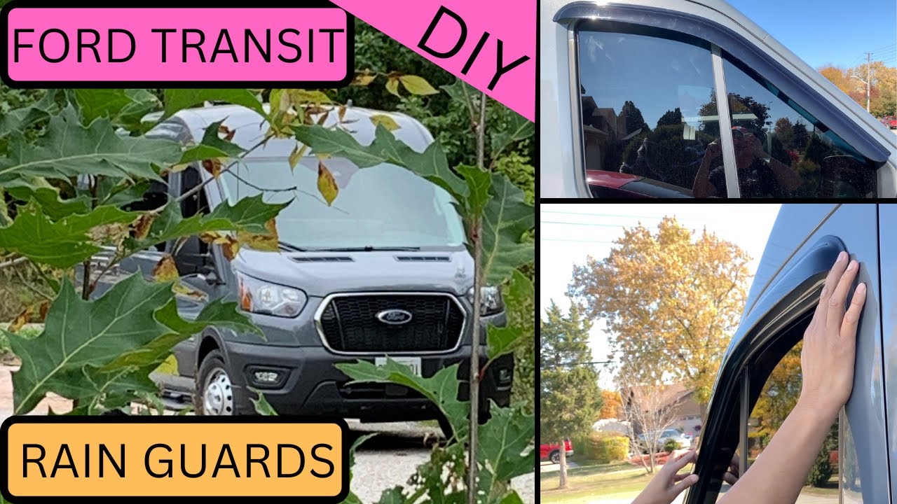2022 FORD Transit Crew Van, Med Roof, AWD. Installing Window Rain Guards / Wind Guards. DIY