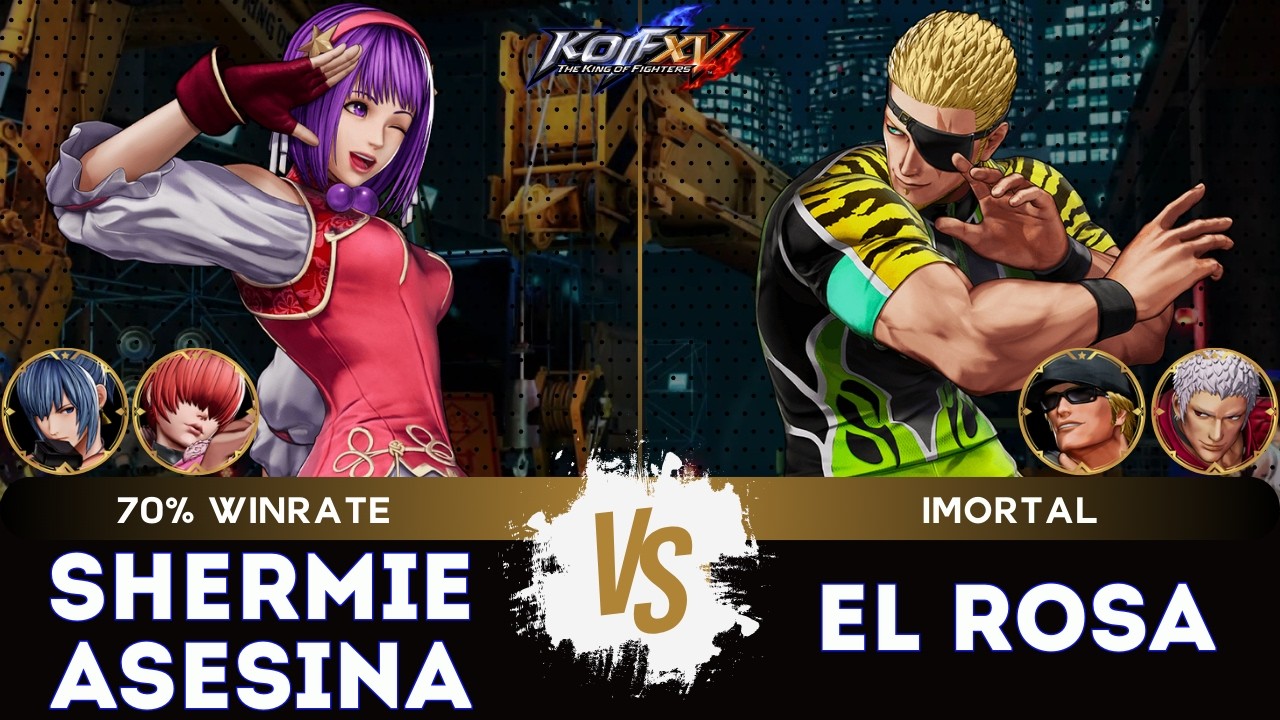 KOF XV▰SHERMIE ASESINA (Shermie/Leona/Athena) 🆚 EL ROSA (Clark/O.Yashiro/Ramón)🎞️Replay Match - 2/26