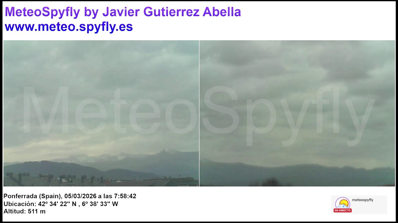 Directo Ponferrada (El Bierzo) - Meteo Spyfly by Javier Gutierrez Abella [WEBCAM LIVE]