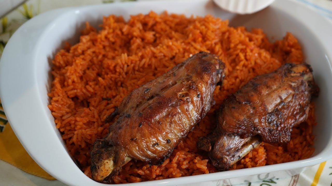 The Best Nigerian Party Jollof Rice with Air Fried Turkey Wings