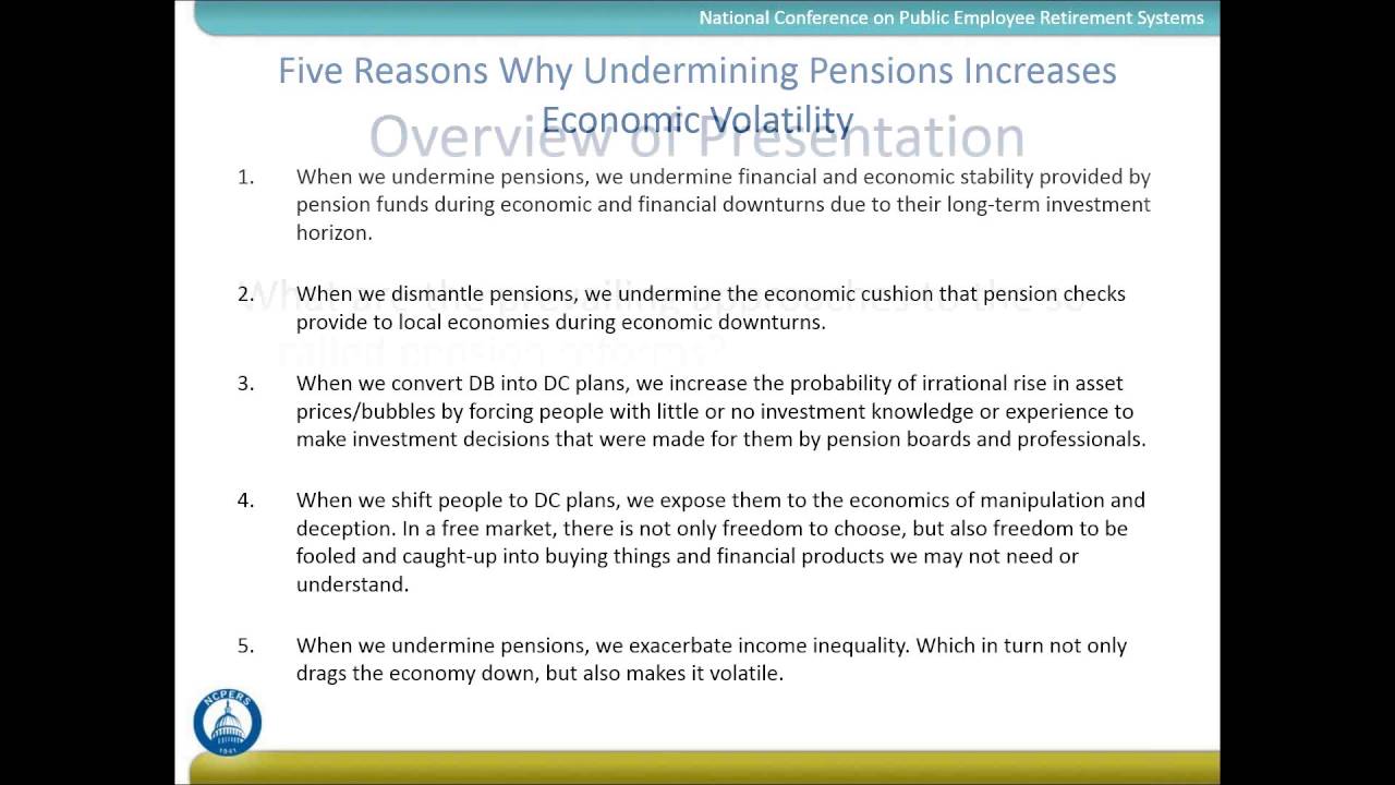 NCPERS Webinar on our new research on Economic Volatility