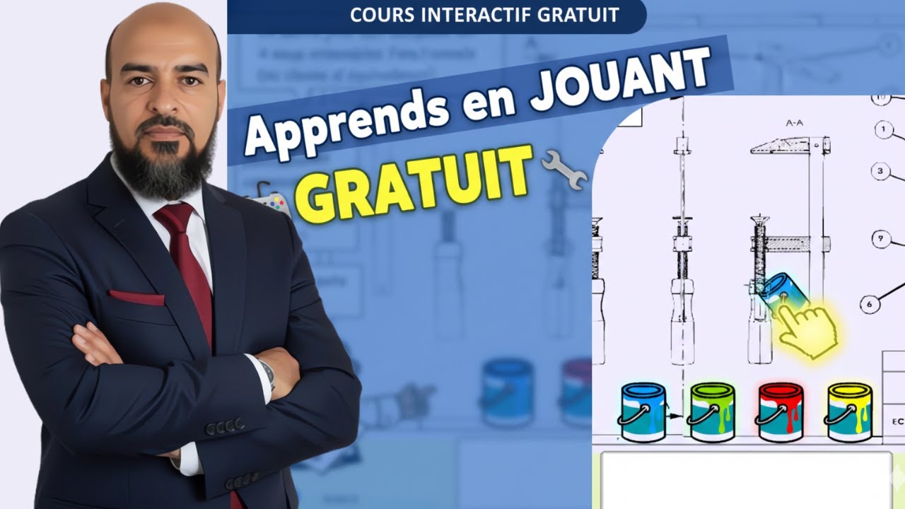 Cours interactif GRATUIT : mod&eacute;liser un m&eacute;canisme en jouant ! 🔧💡#interactif #cours #dessintechnique