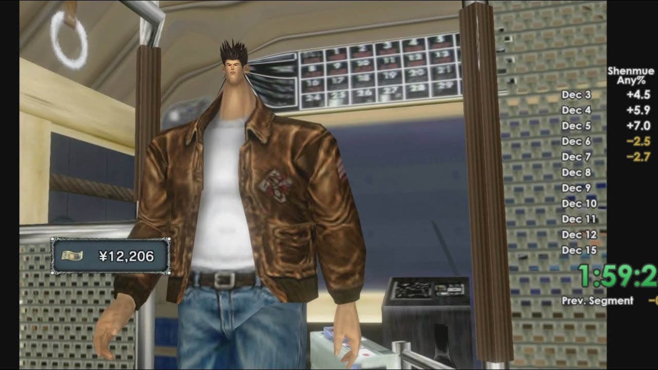 Shenmue any% speedrun 6:22:09 (former world record)