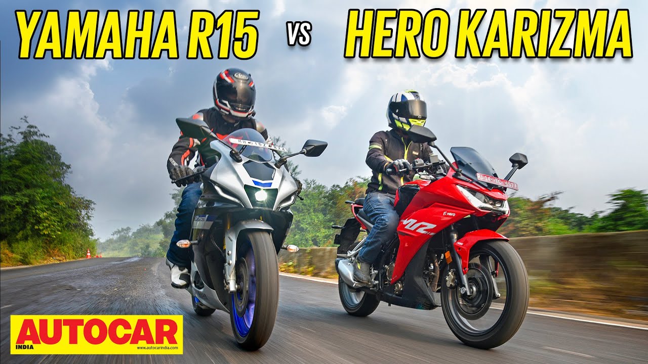 Yamaha R15 vs 2023 Hero Karizma XMR - Best sportbike under 2 lakhs? | Comparison | Autocar India