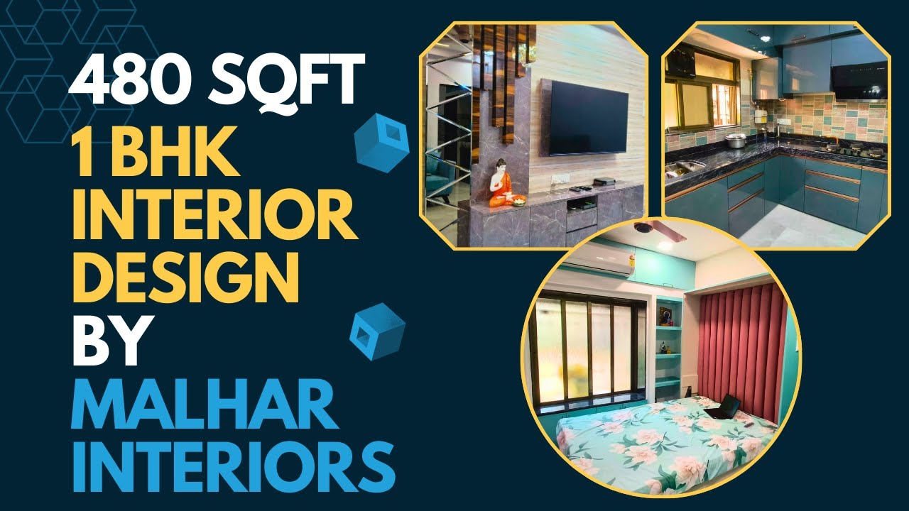 480Sqft 1 BHK Interior Design By Malhar Interiors  #interiordesign #malharinteriors #homedecor