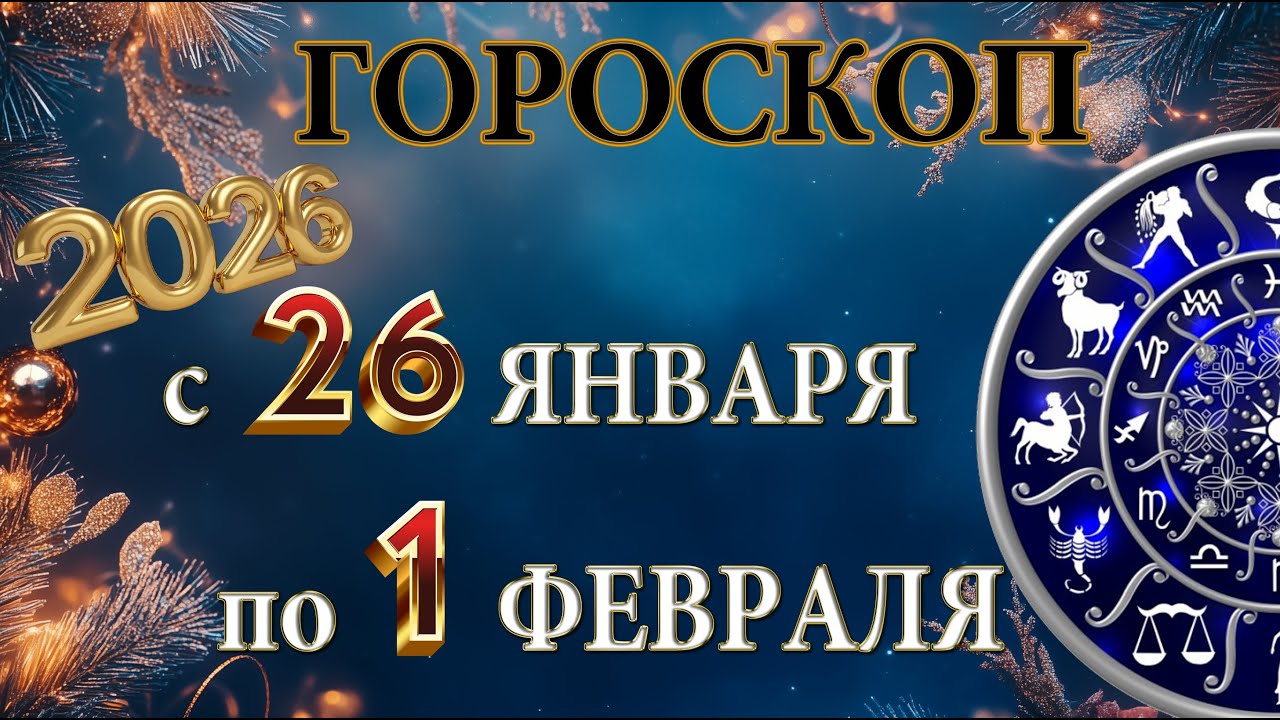 Гороскоп на неделю  с   26   ЯНВАРЯ  по  1  ФЕВРАЛЯ,  2026г / Гороскоп для всех знаков зодиака