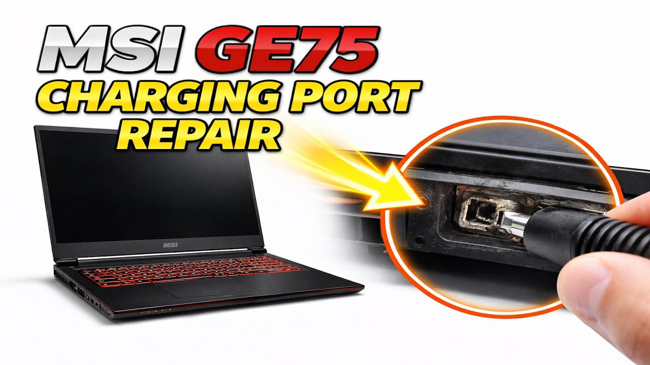 Ремонт разъема зарядки ноутбука MSI GE75 с конструктивным недостатком.