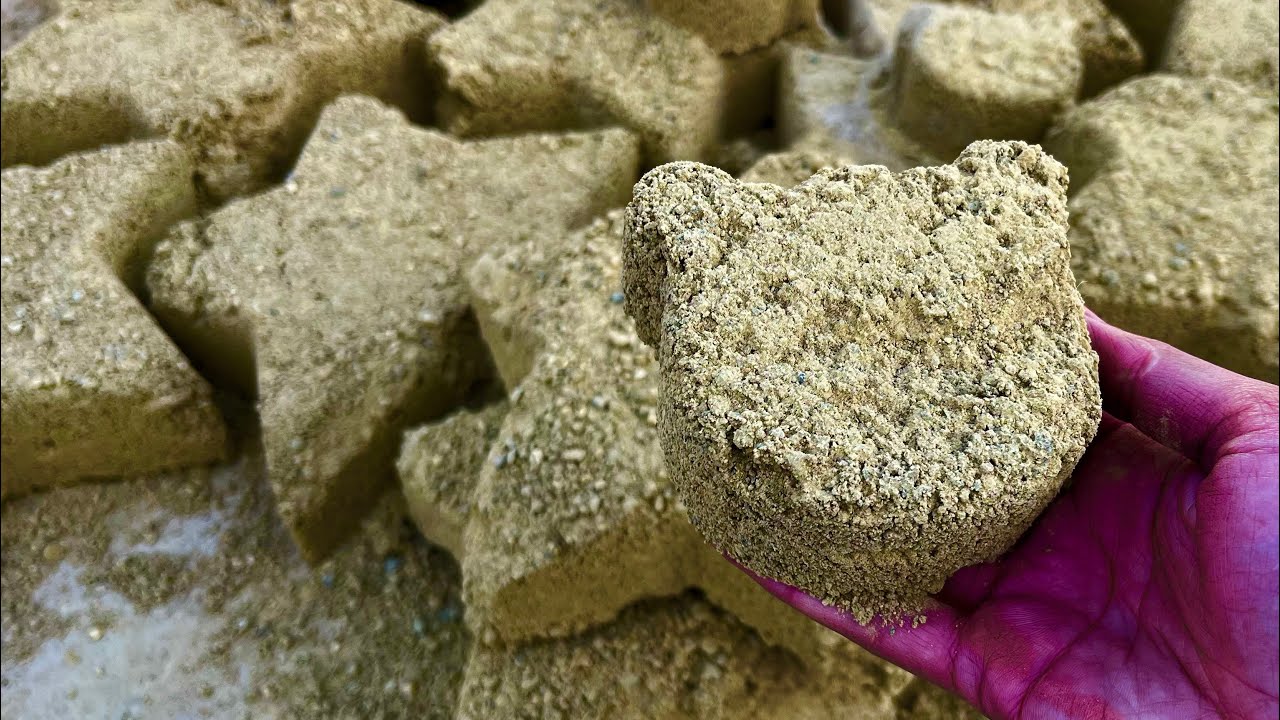 New || Yellow Block texture Floor and Water crumbling with dipping asmr #asmr