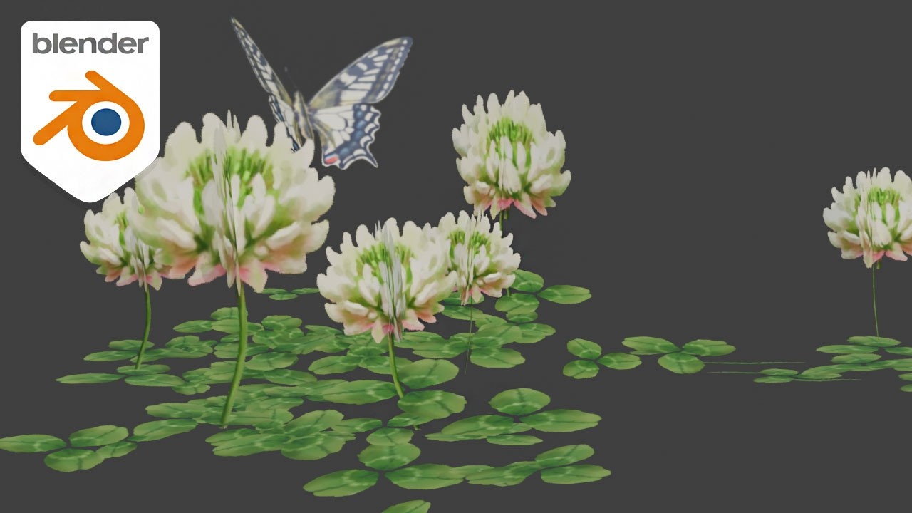 Painting Clover on a Plane in Blender【Hand-Painted Lowpoly Plant】