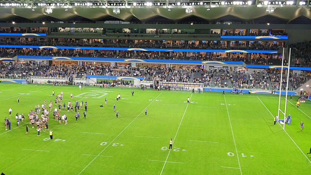 Parramatta Eels Club Song. Bankwest Stadium opening vs Wests Tigers. Easter Monday 22 April 2019.
