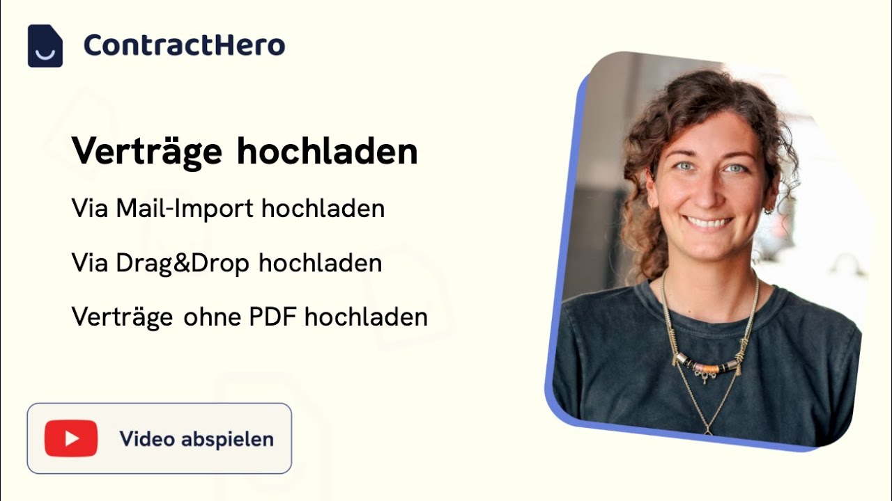 ContractHero Vertr&auml;ge importieren: Via Drag&Drop, Mail, oder mit einer Excel Tabelle