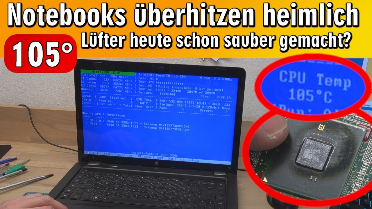 Notebooks überhitzen heimlich 🔥 105 Grad ⭐ Lüfter heute schon sauber gemacht?