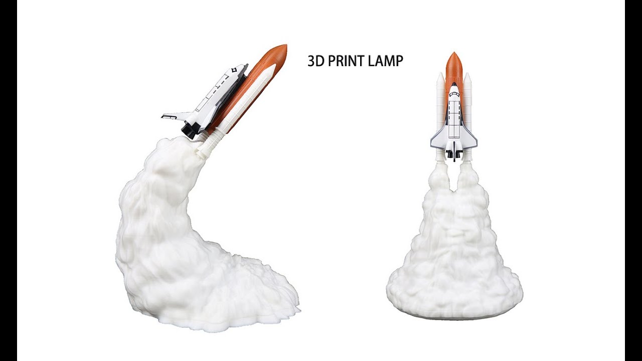 3D Print Rocket Lamp, PREKIAR Space Shuttle Lamp Night Light