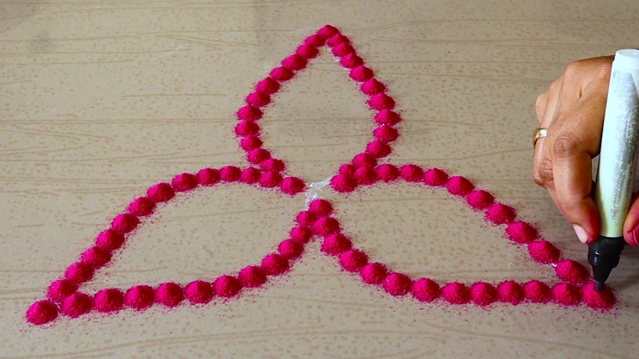Very Easy Rangoli Designs For Navratri | Quick Rangoli For Diwali | Small Rangoli Design For Diwali