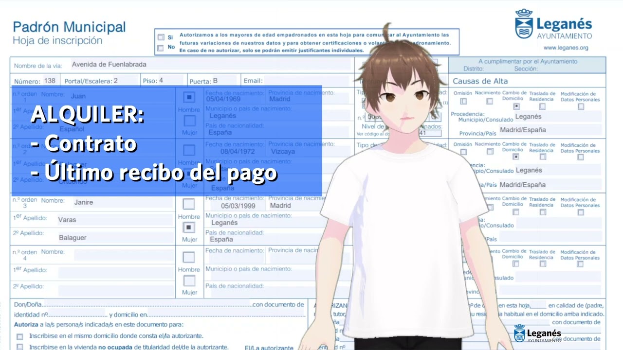 Alta en el Padrón municipal del Ayuntamiento de Leganés. Vídeo 1.