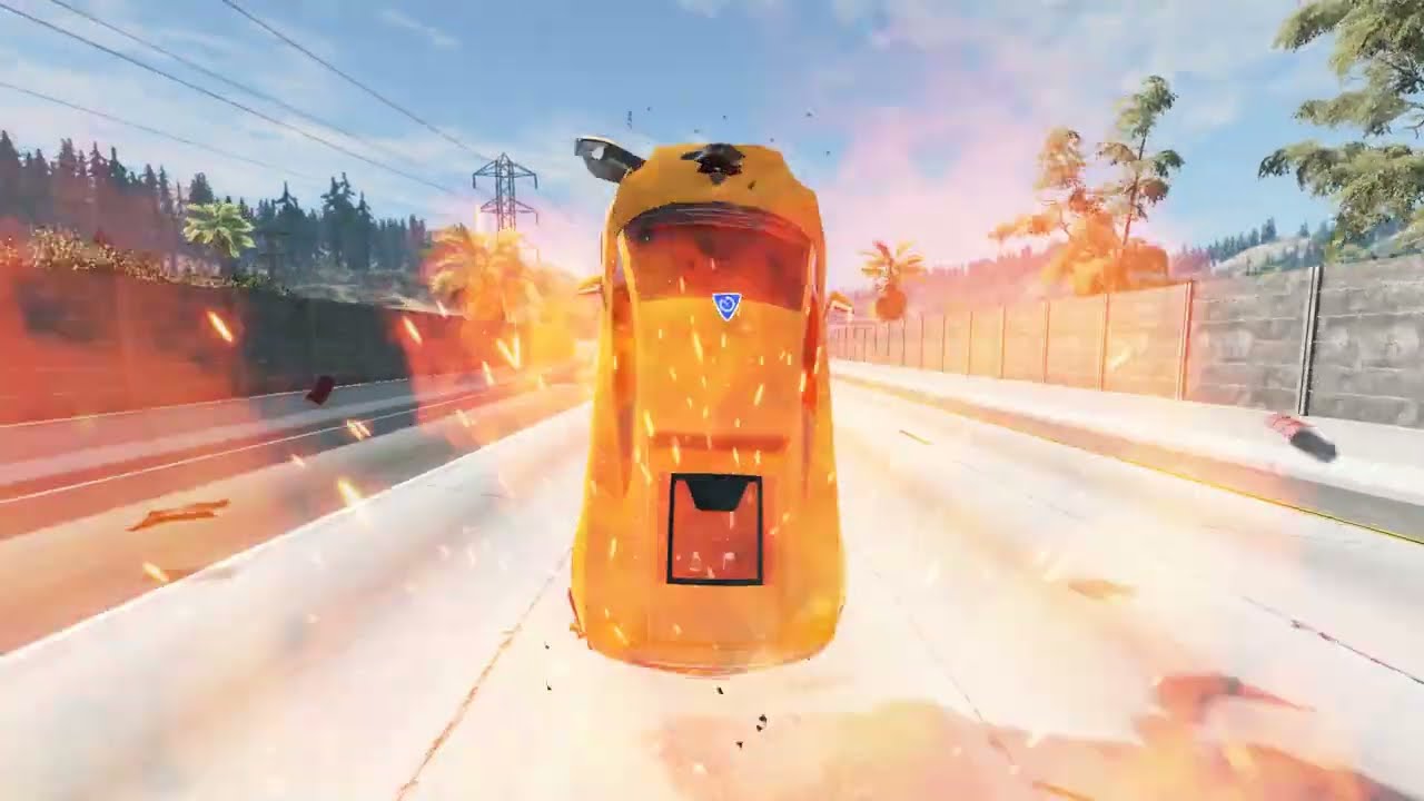 CARS VS EXPLOSIVE BARREL - BEAMNG DRIVE