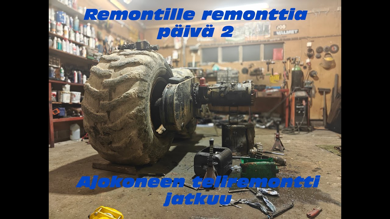 Ajokoneen telin remonttipäivä 2. Lyhyt päivä ja purkamisessa ongelmia