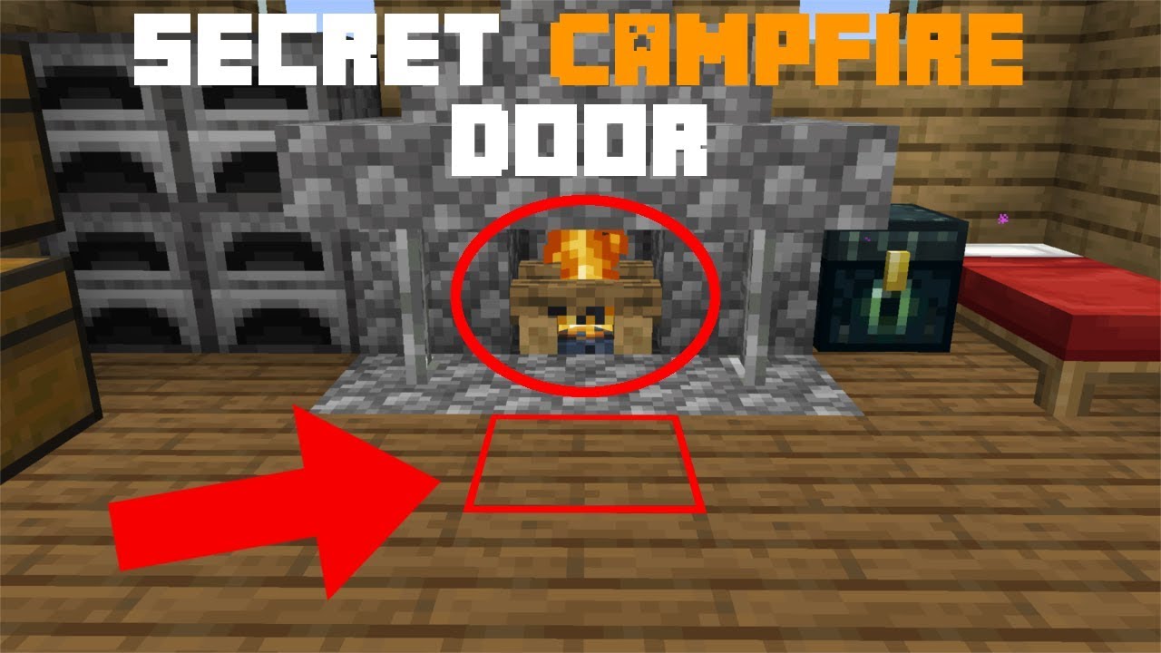 Minecraft 1.14 SECRET Campfire Trap Door || Redstone Tutorial