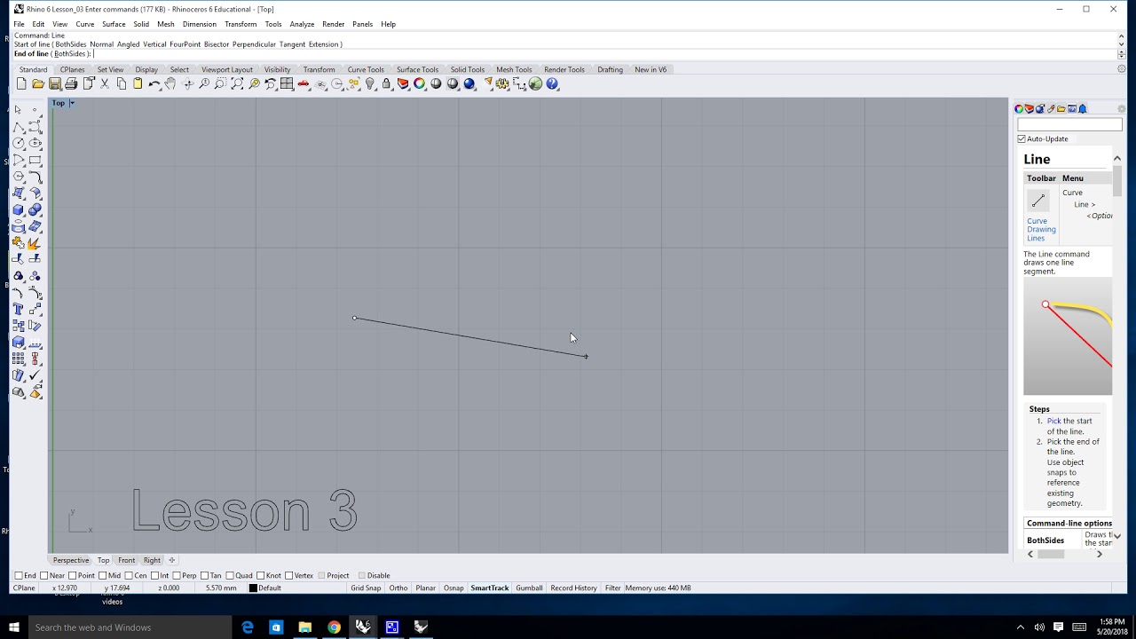 Rhino 6 Lesson 03 Entering Commands in Rhino 6