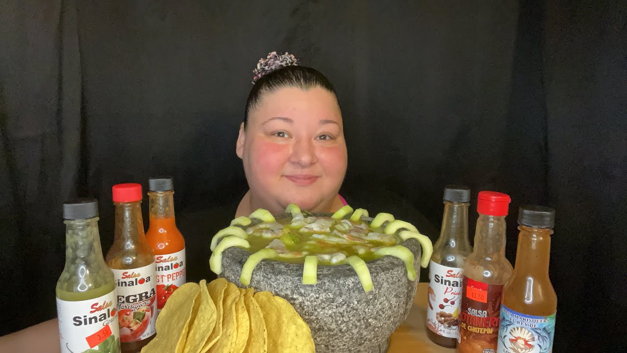 Mariscos Live Mukbang~ Raw Shrimp and Scallops ~Aguachile Camarones y Callo de Hacha Cruda