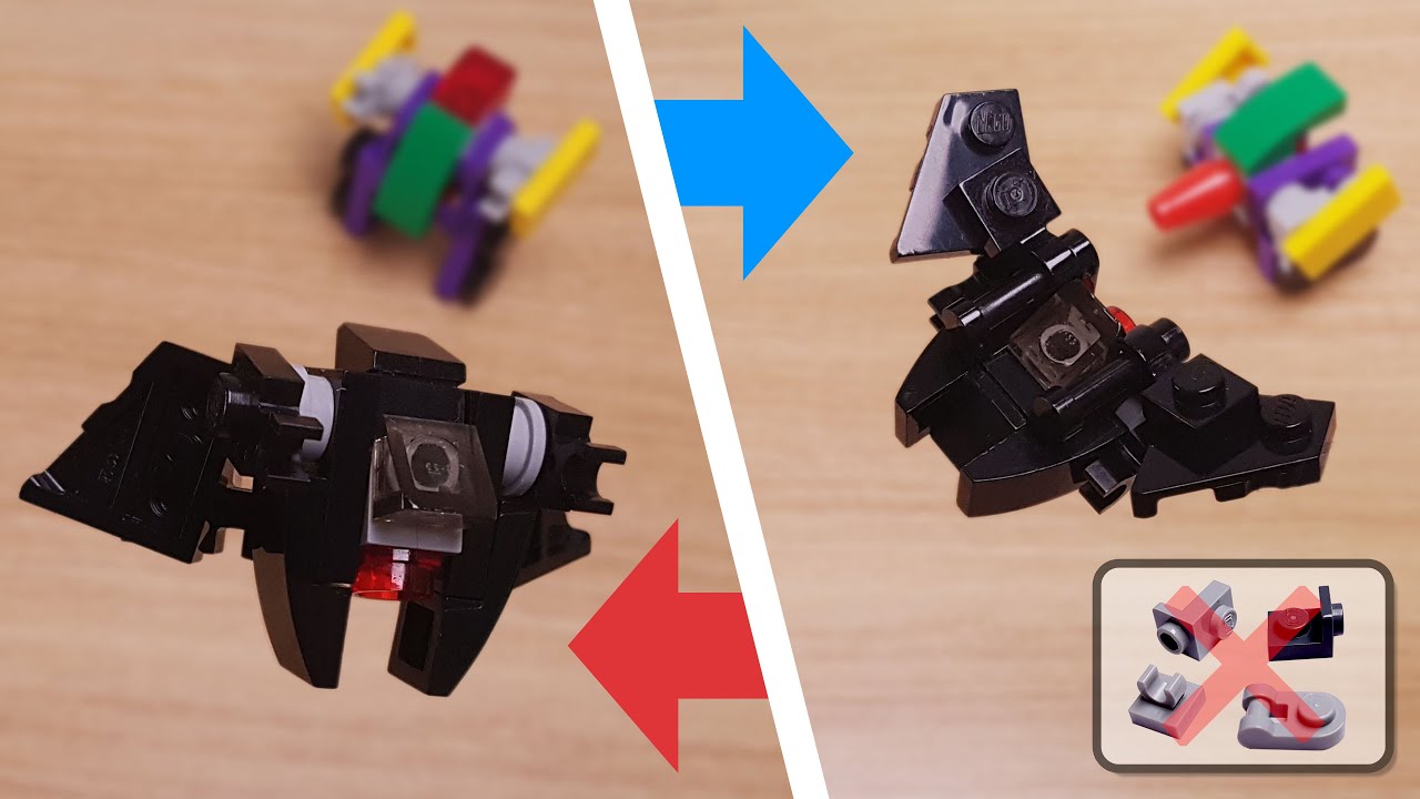 Микро-LEGO кирпичик летучая мышь реактивный истребитель трансформер мех - Dark Boy! #LEGO #MOC