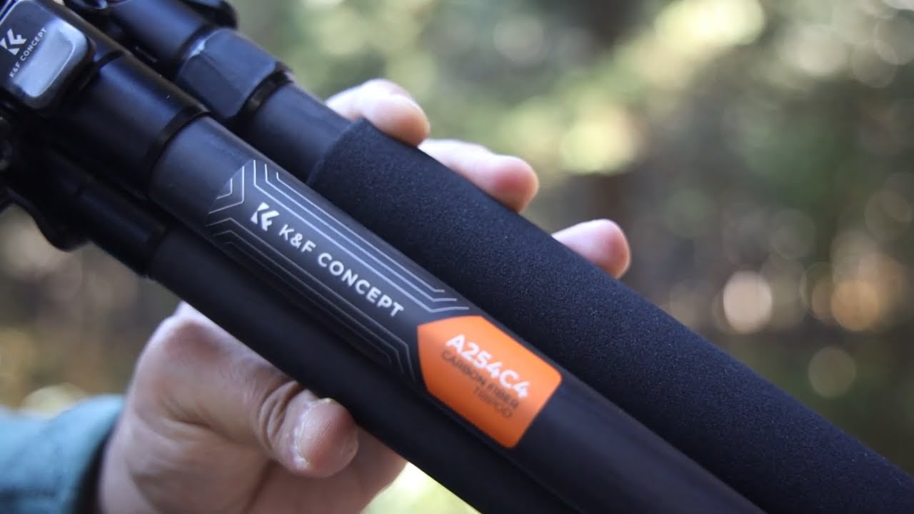 K&F Concept Carbon Fiber Tripod A254C4 - Unboxing - Review & Features - 17% Off Discount Code: Fadi