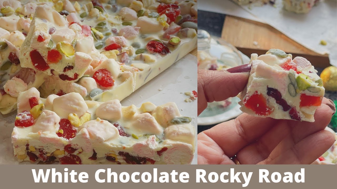 WHITE CHOCOLATE ROCKY ROAD | Bakemas 2021-Day 9 | Christmas No-Bake Recipe | Bake with Deepali