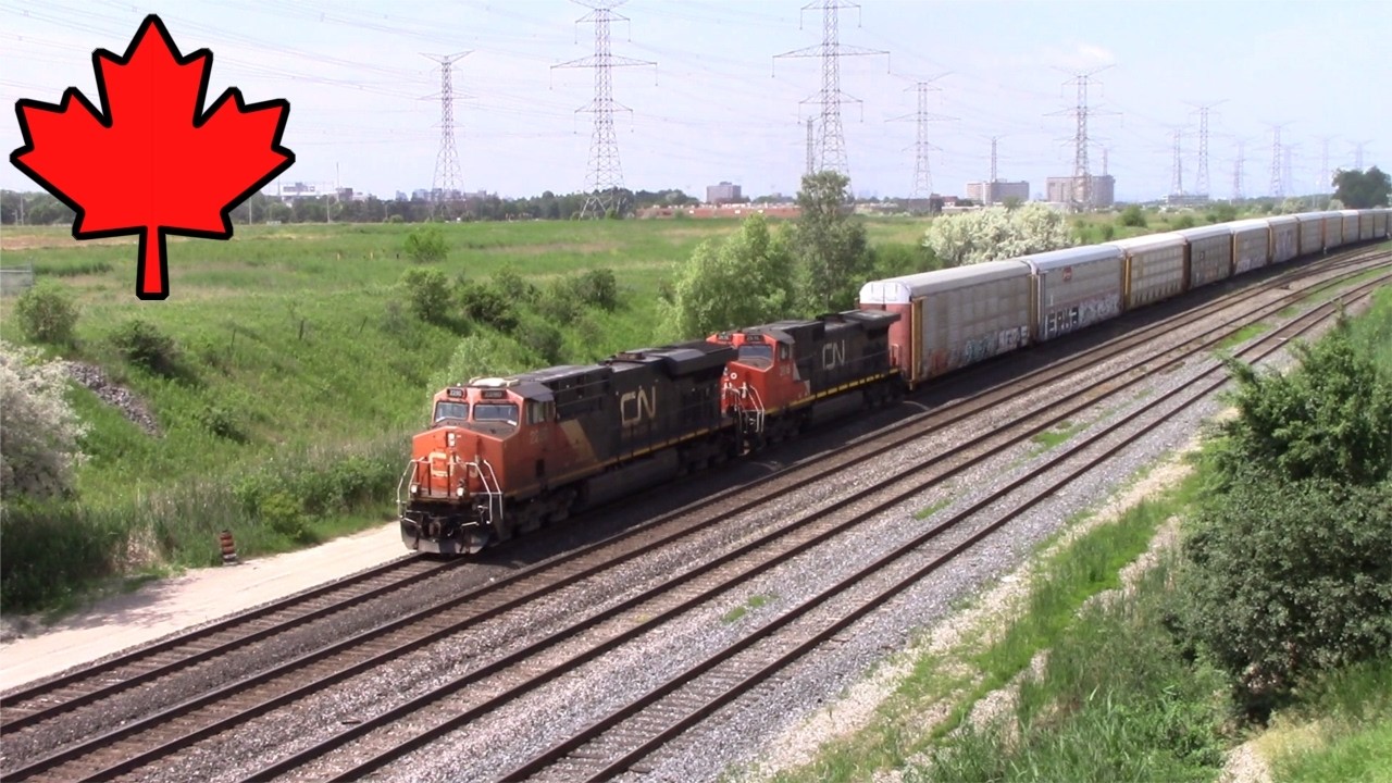 Canadian National [CN]: ES44DC 2280 & Dash-9 2616 Automotriz (AutoRack)| Keele Street