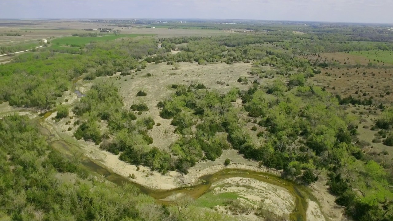 Flying over the South Fork Solomon River, west of Stockton, KS