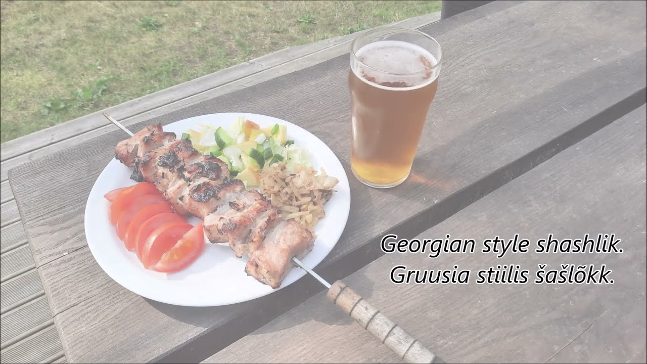 Georgian style shashlik / Gruusia stiilis &scaron;a&scaron;l&otilde;kk / Шашлык по-грузински.