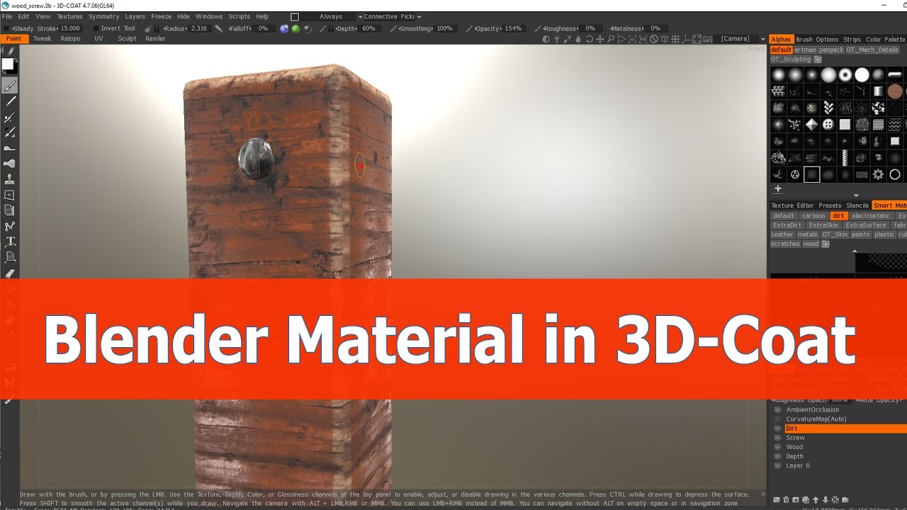 Blender Materials to 3D Coat PBR Smart Materials