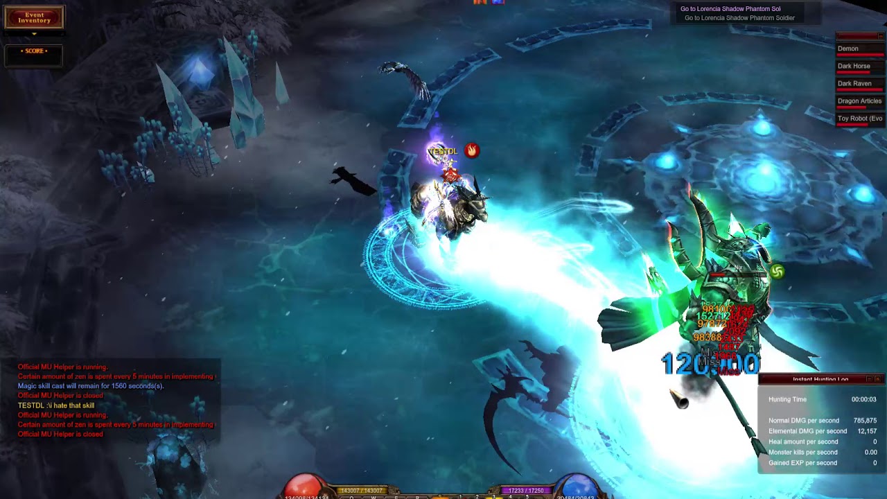 Mu Online Nixie Lake Boss Test