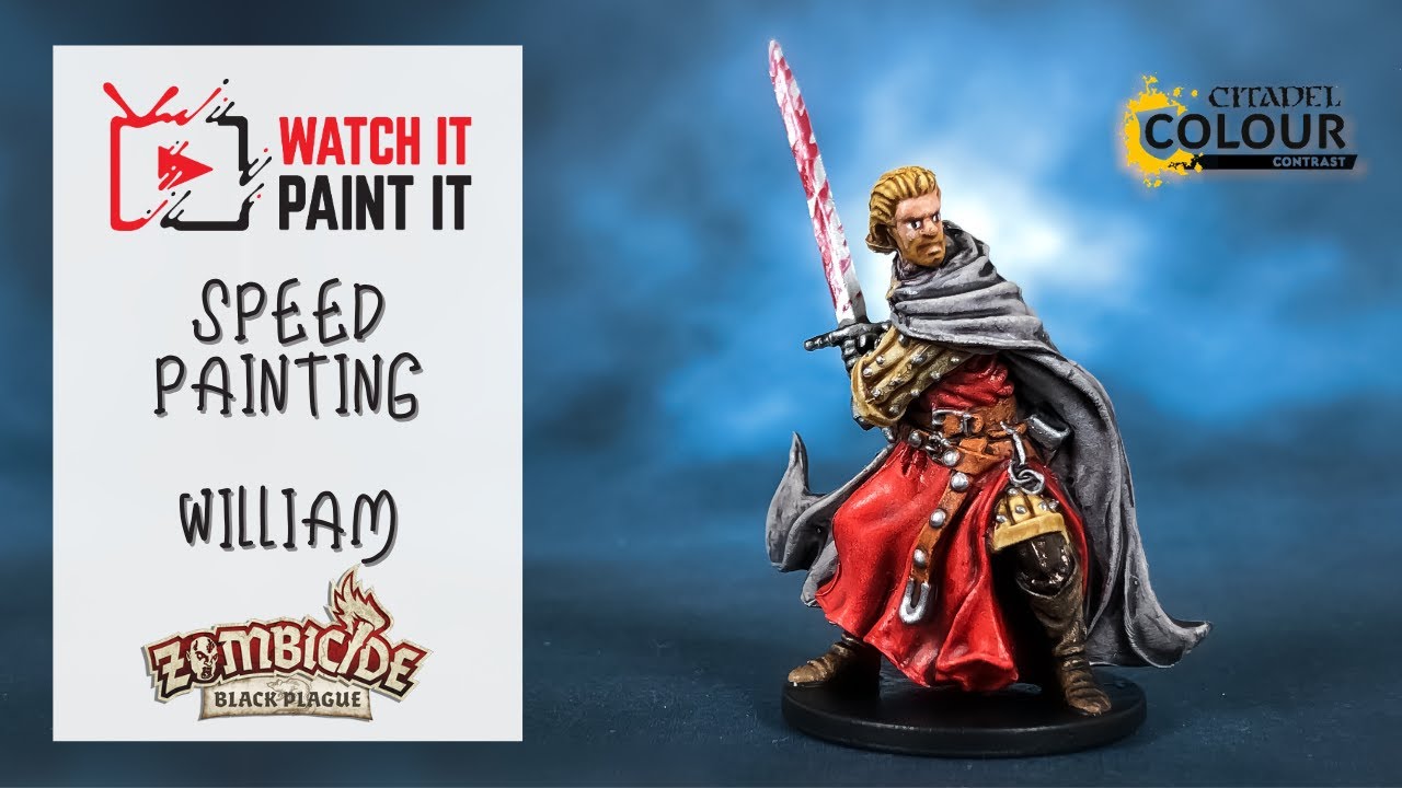 Speed Painting Zombicide Black Plague Survivor William (Ned Stark) with Contrast Paints