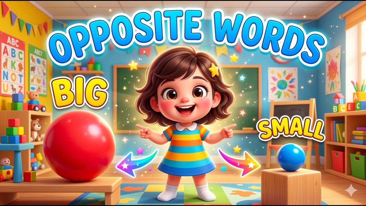 Opposite Words for Kids | Learn Opposites with Cute girl Jivu| Fun Learning Video
