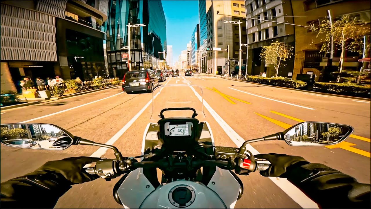 HONDA NX400(NX500) Pure Sound - Driving Downtown Tokyo